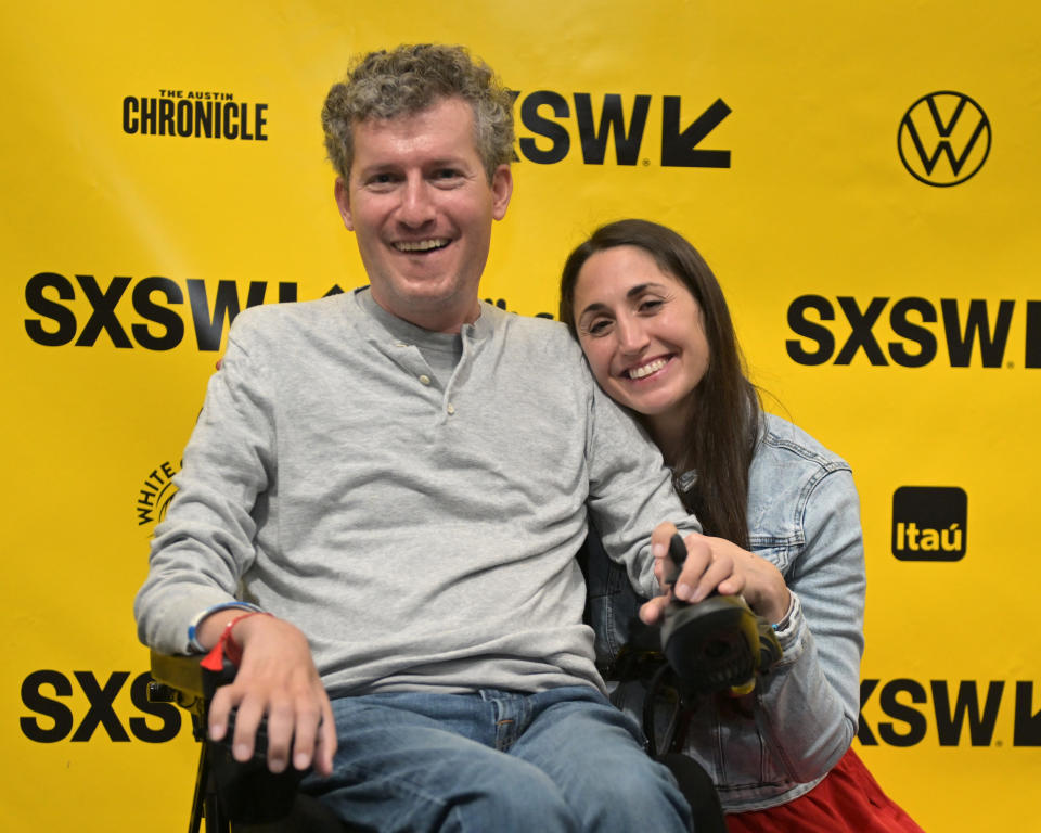 Brian Wallach and wife Sandra Abrevaya attend the 'No Ordinary Campaign' SXSW screening on March 12, 2023 in Austin, Texas.