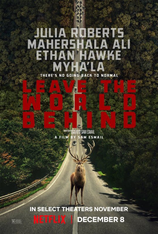 Poster for LEAVE THE WORLD BEHIND (2023)<p>Courtesy of Netflix</p>