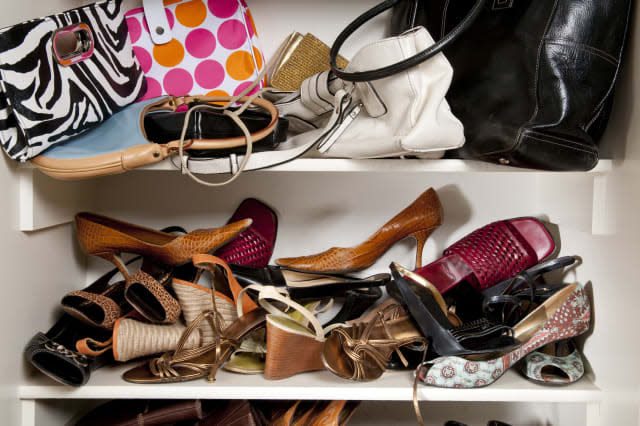 Scattered Women's Shoes And Purses