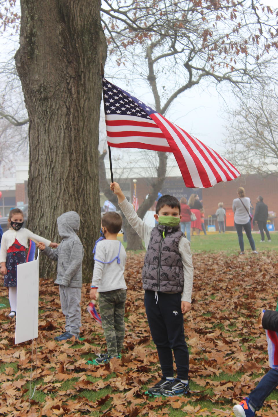 CET held a parade Nov. 10, 2020 to honor veterans. (courtesy of Croton-Harmon school district)