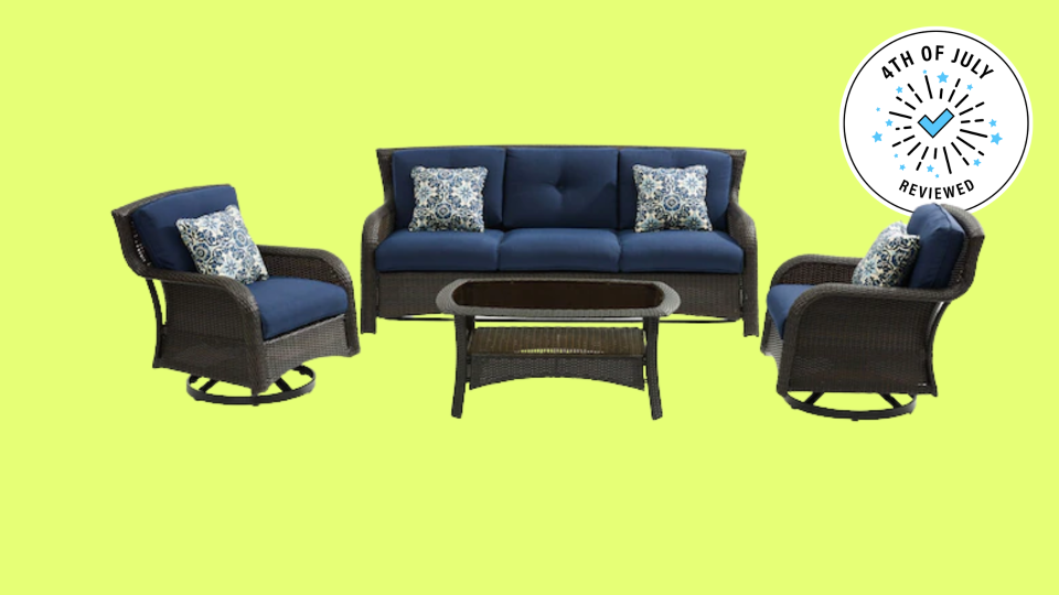 Create the perfect patio party environment with this handsome Hanover furniture set.