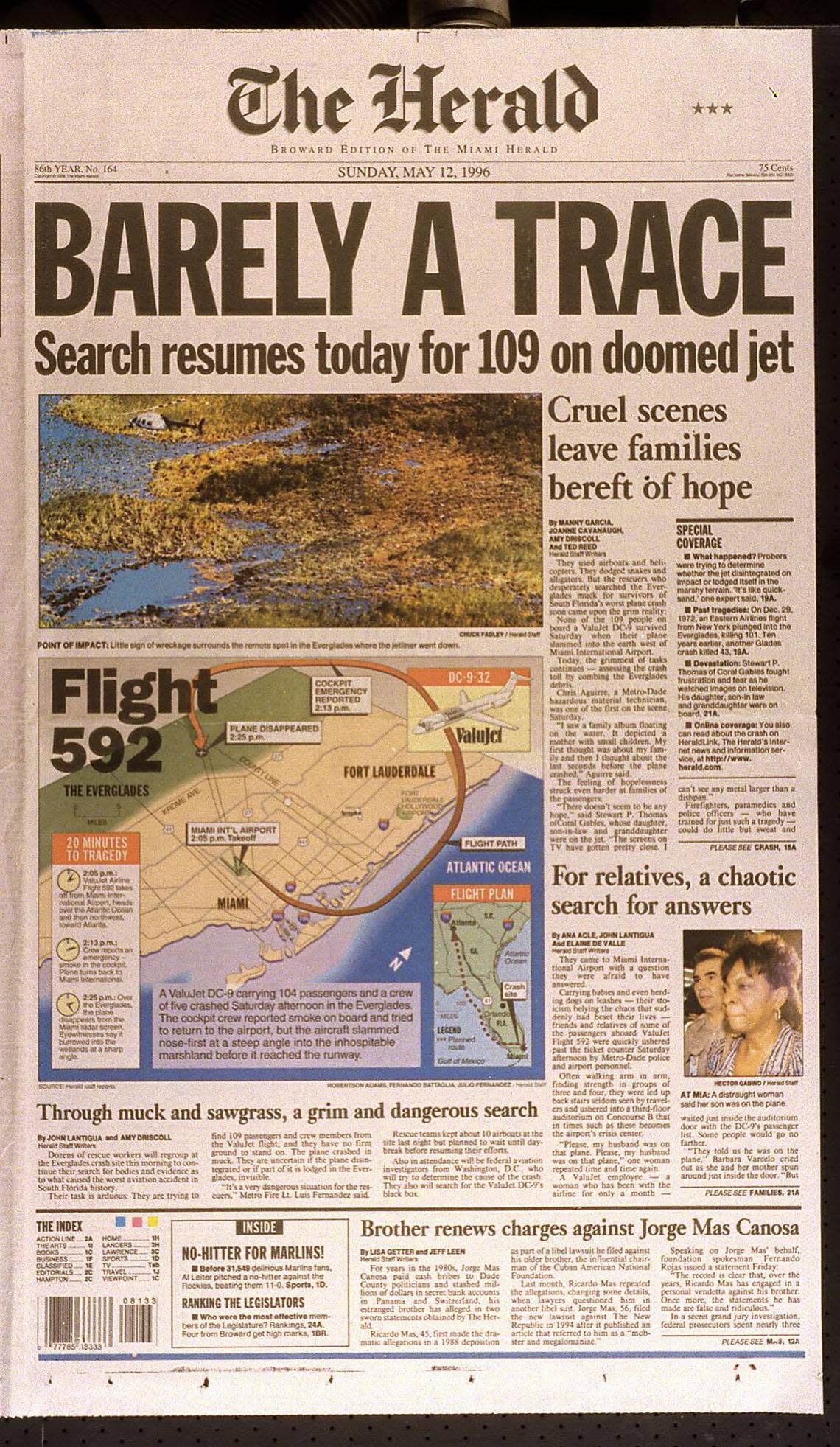 The front page after the 1996 ValuJet crash.