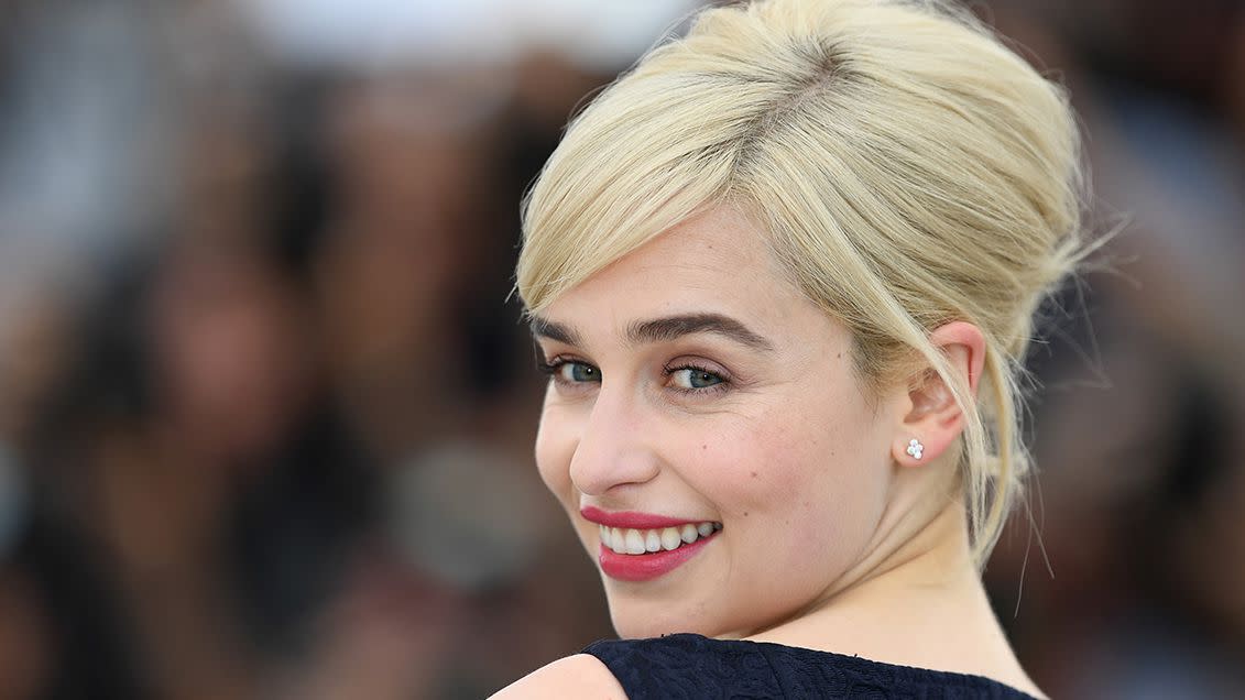 red carpet photo of Emilia Clarke with blonde hair