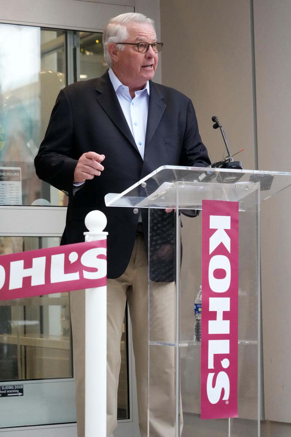 Kohl's CEO Tom Kingsbury speaks at the opening of the new Kohl's store at 630 N. Vel R. Phillips Ave. in downtown Milwaukee on Friday, Nov. 3, 2023. - Mike De Sisti / Milwaukee Journal Sentinel