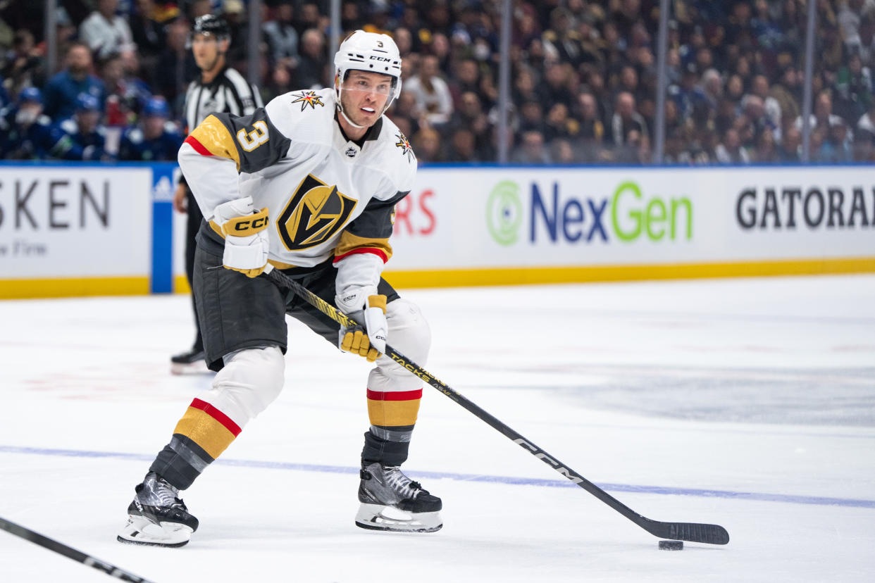 Vegas Golden Knights defenseman Brayden McNabb (3). (Photo by Ethan Cairns/Icon Sportswire via Getty Images)