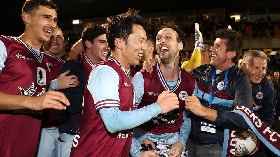 Sekiya’s goals helped APIA pull off one of the greatest FFA Cup upsets. Pic: Getty