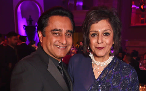 Sanjeev Bhaskar with his wife and long-time comedy collaborator, Meera Syal - Credit:  David M. Benett/ Getty Images Europe