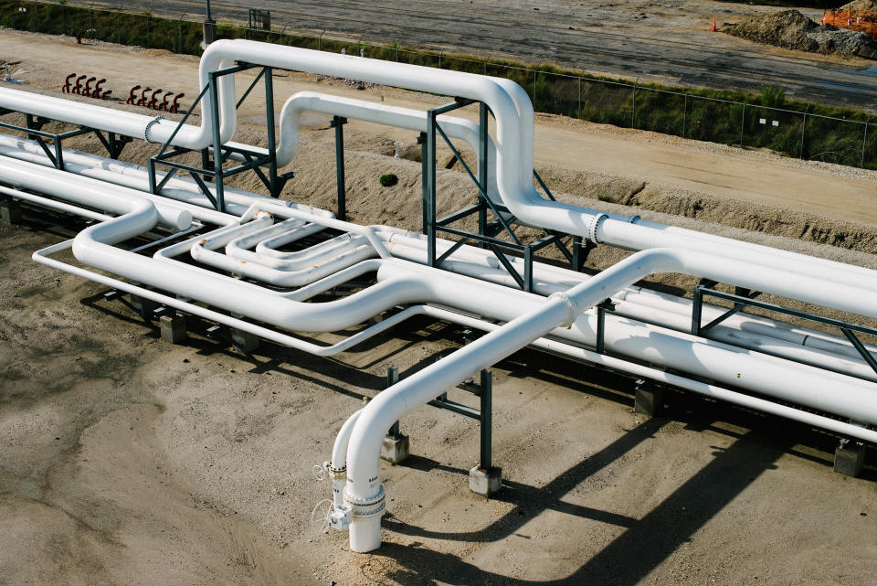 Pipes at NuStar Energy’s facility in Corpus Christi, Texas, a key port linking oil from the Permian Basin to the world.