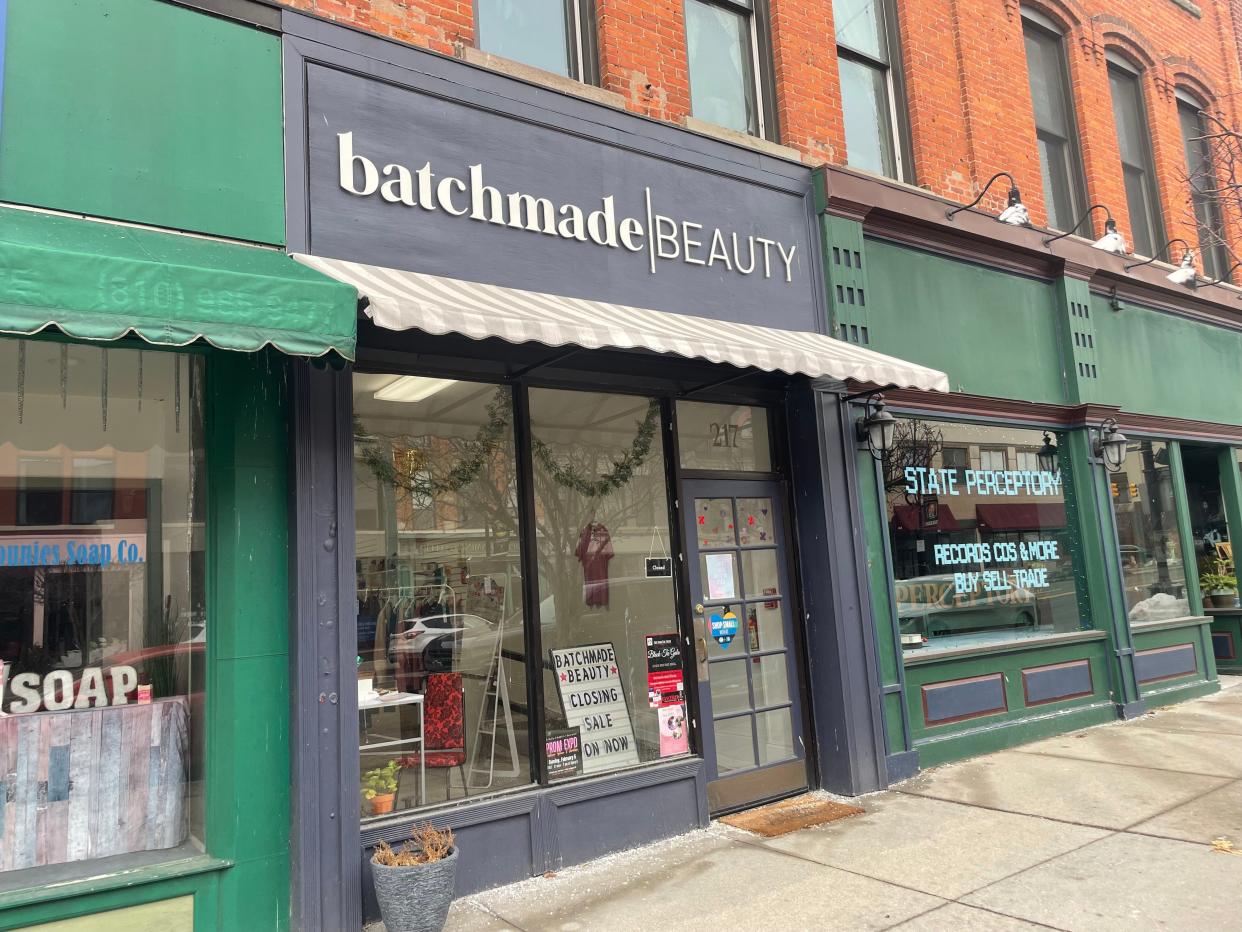 Batchmade Beauty store front on Feb. 7, 2023. The business will officially close on Feb. 11.