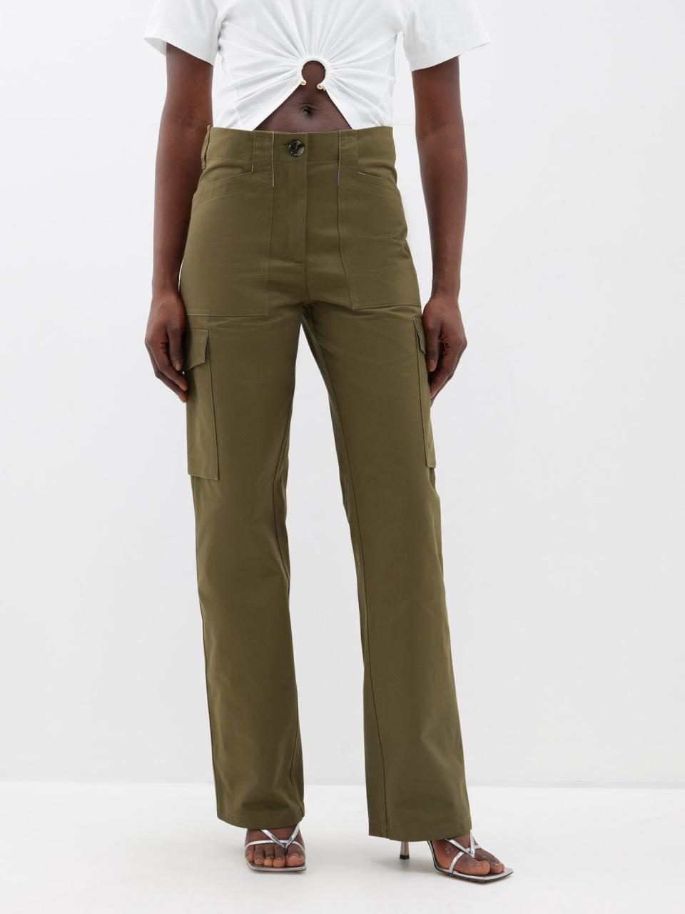 Cotton-Gabardine Cargo Trousers