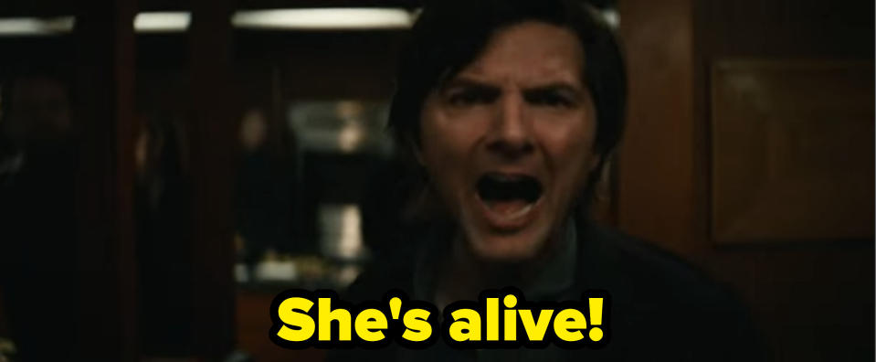 Mark saying "She's alive!"