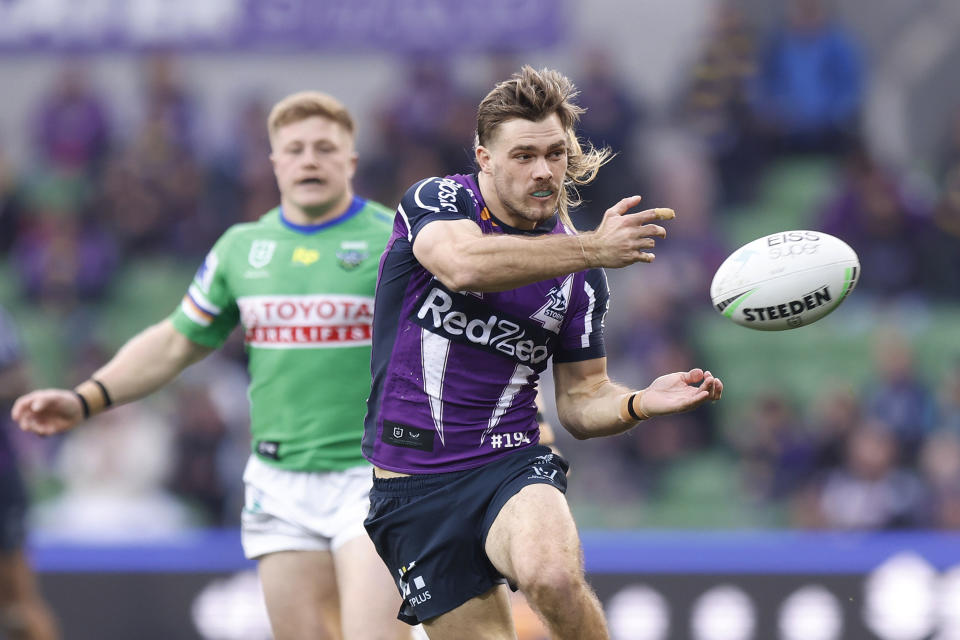 Ryan Papenhuyzen, pictured here in action for Melbourne Storm against the Canberra Raiders.