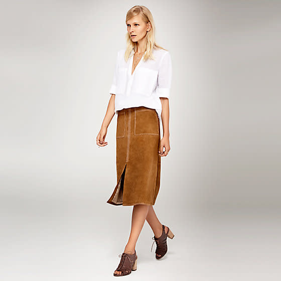 This skirt caused a major surge in sales after being seen on Alexa Chung and Olivia Palermo [Photo: M&S]