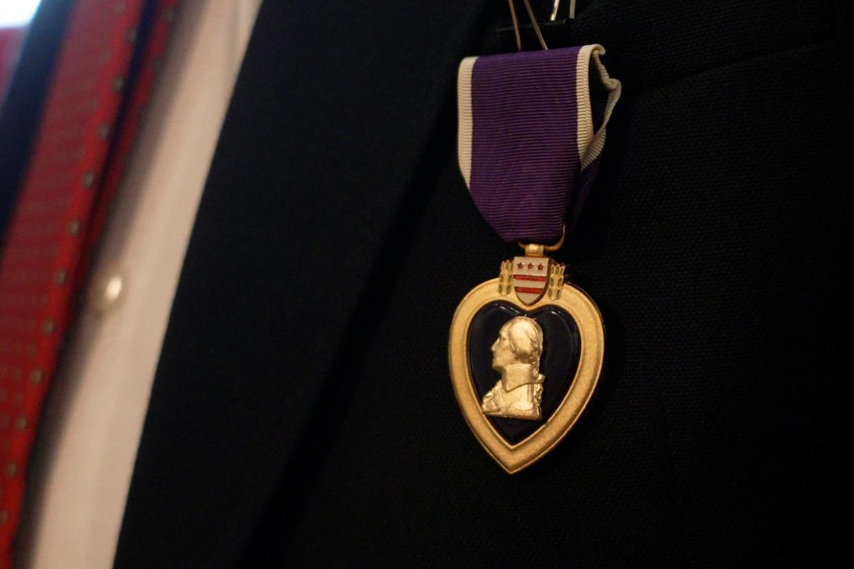 Randall J. Montour pleaded guilty to violating the U.S. Stolen Valor Act by falsifying his military discharge certificate. Among his false claims was that he was awarded a Purple Heart, which is given to soldiers killed or wounded while serving. (Associated Press - image credit)