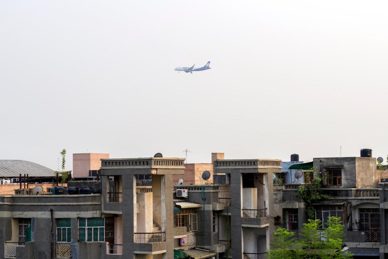 File: An aircraft belonging to GoAir Airlines flies over a residential area in south-west Delhi: Getty Images