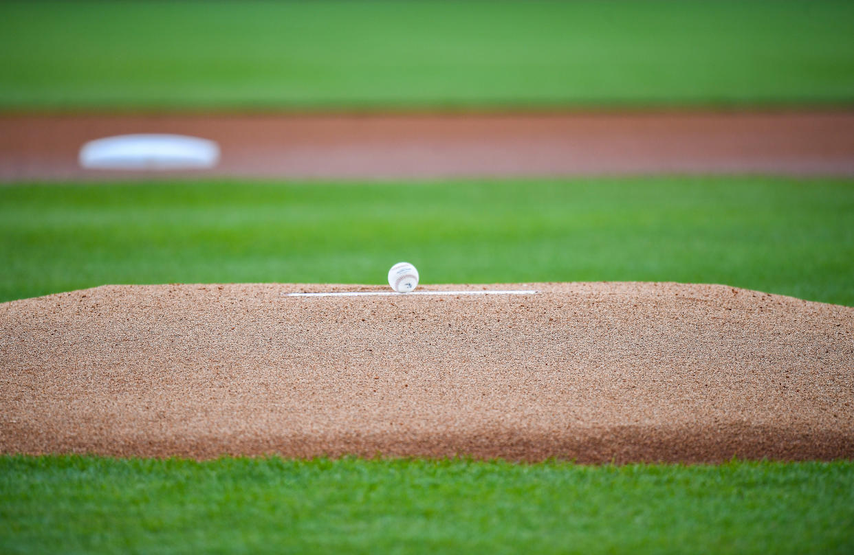 Japanese pitcher Roki Sasaki threw NBP's first perfect game in 28 years. (Photo by Mark Brown/Getty Images)