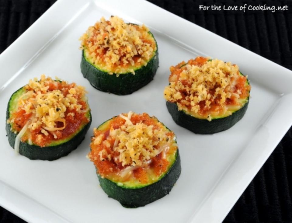 <p>Zucchini coins are the platonic ideal of a late summer appetizer or a nice side dish.</p><p><strong>Get the recipe: <a href="http://www.fortheloveofcooking.net/2010/12/zucchini-coins-with-marinara-and.html" rel="nofollow noopener" target="_blank" data-ylk="slk:Zucchini Coins with Marinara and Parmesan;elm:context_link;itc:0;sec:content-canvas" class="link ">Zucchini Coins with Marinara and Parmesan</a></strong></p>