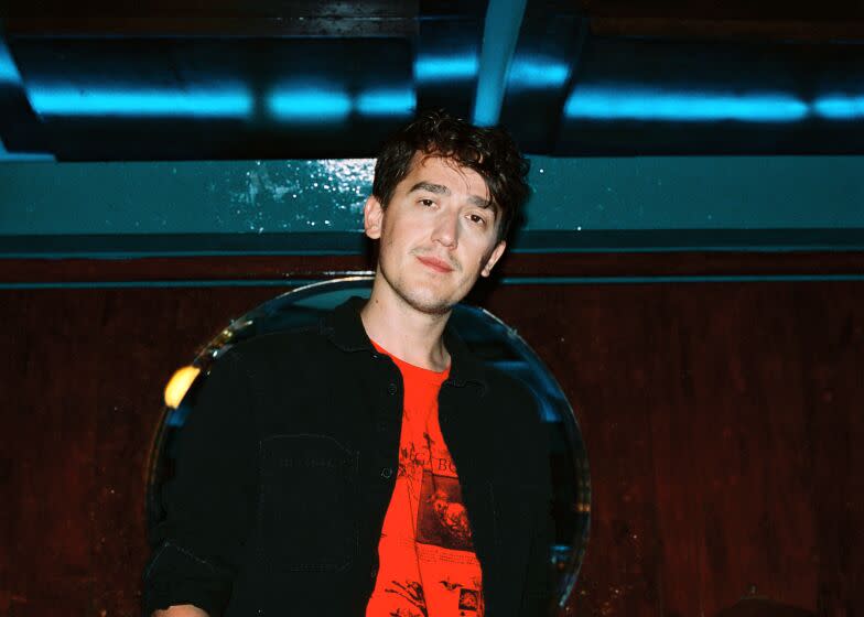 BURBANK, CA - MAY 25: Director Rob Savage photographed in The Blue Room bar in Burbank, CA on May 25, 2023. (Ariel Fisher / For The Times)