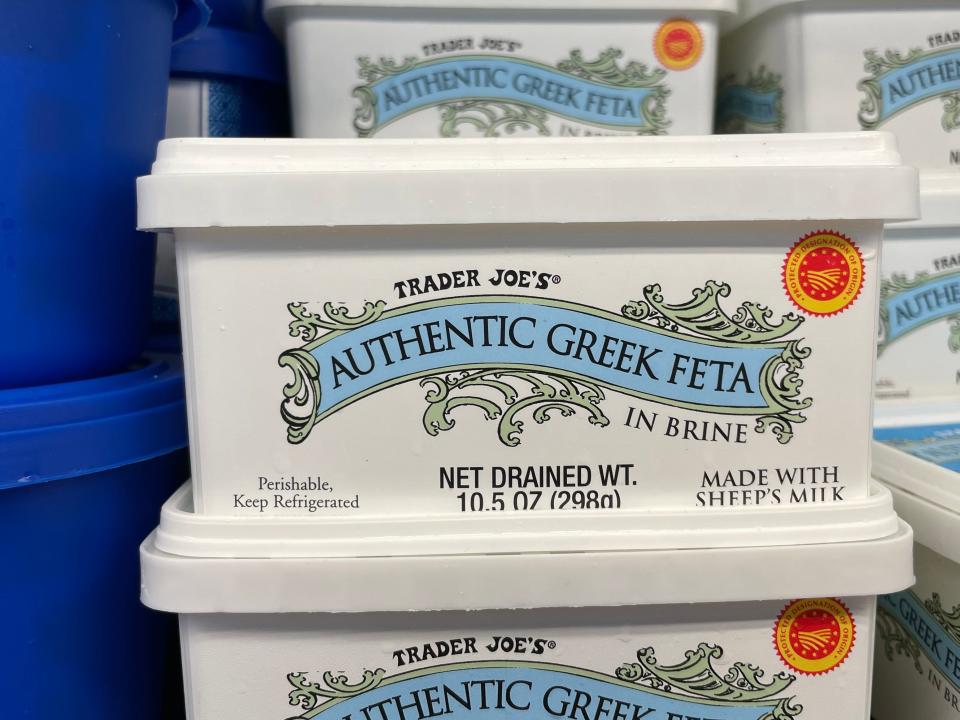 Authentic Greek feta from Trader Joe's.