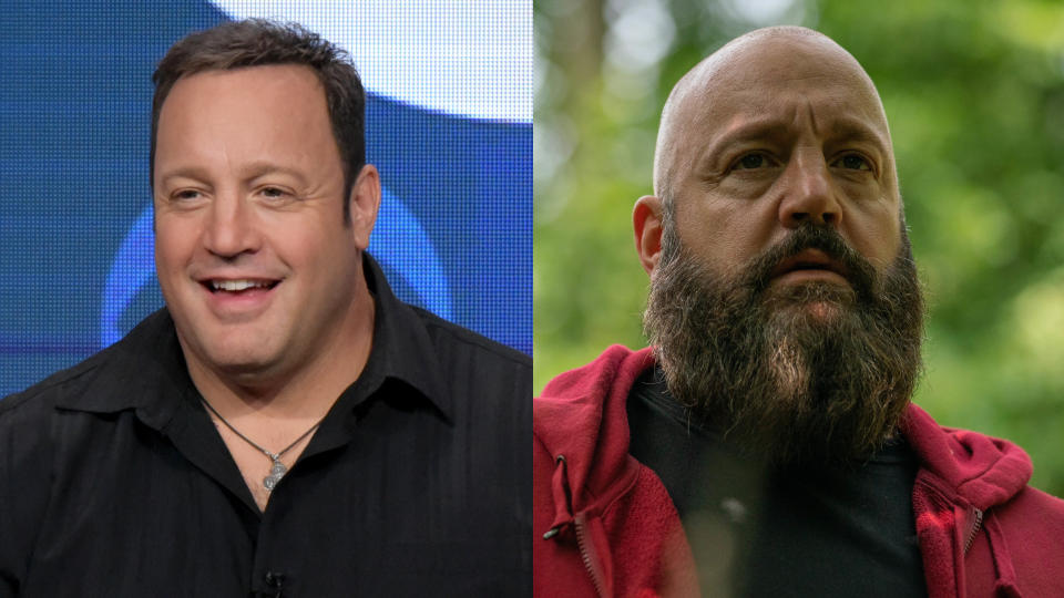 Kevin James is known as the cuddly leading man of broad comedies like <em>Paul Blart: Mall Cop</em> and a regular supporting player in Adam Sandler movies. He shaved his head, grew a sinister beard and daubed on a swastika head tattoo to play the dangerous Nazi at the heart of horror movie <em>Becky. </em>A great example of a <a href="https://uk.style.yahoo.com/comic-actors-dark-roles-151300775.html" data-ylk="slk:comedian going very dark;elm:context_link;itc:0;sec:content-canvas;outcm:mb_qualified_link;_E:mb_qualified_link;ct:story;" class="link  yahoo-link">comedian going very dark</a> indeed. (Credit: Richard Shotwell/Invision/AP/Vertigo Releasing)