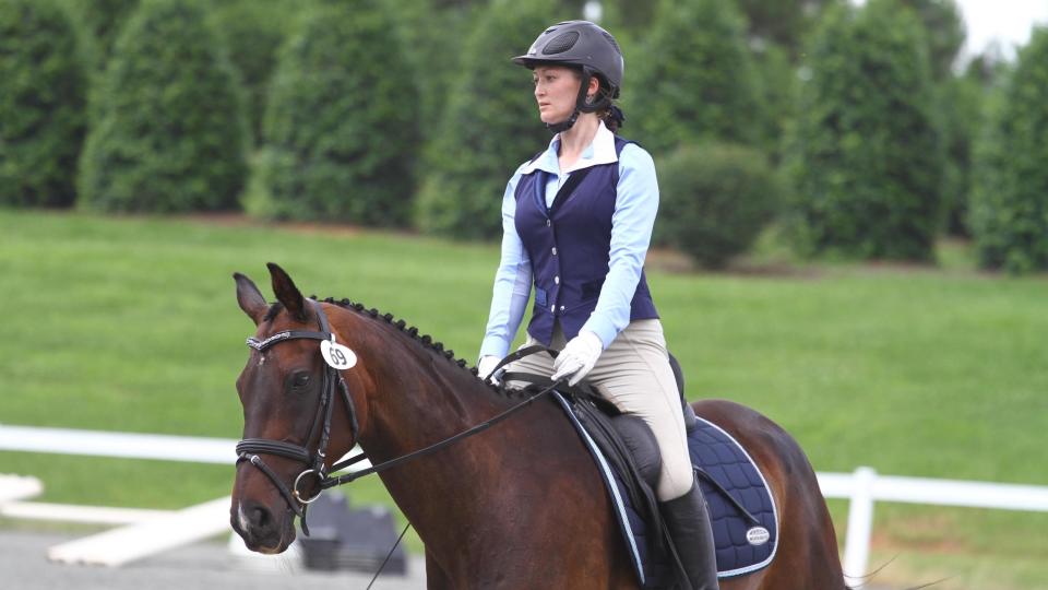 Lauren Kanarek at a dressage competition. 