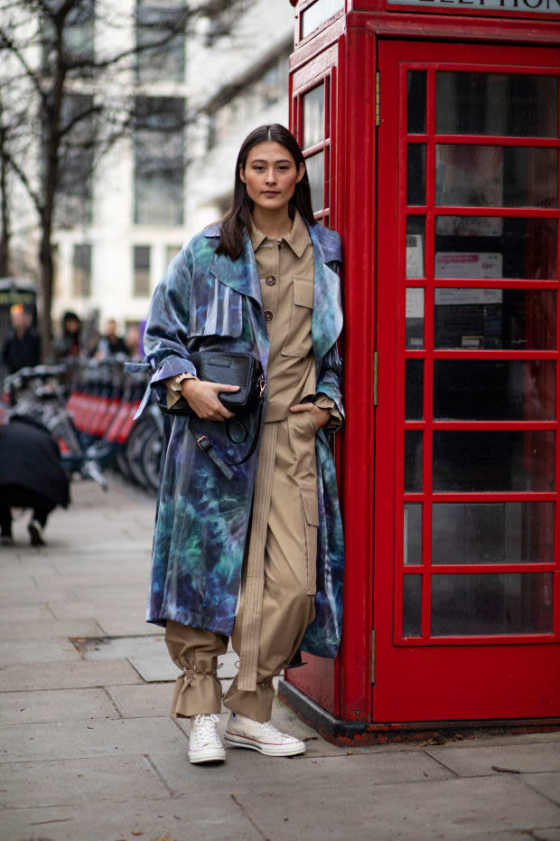 <p>On the street at London Fashion Week Fall 2020. </p>