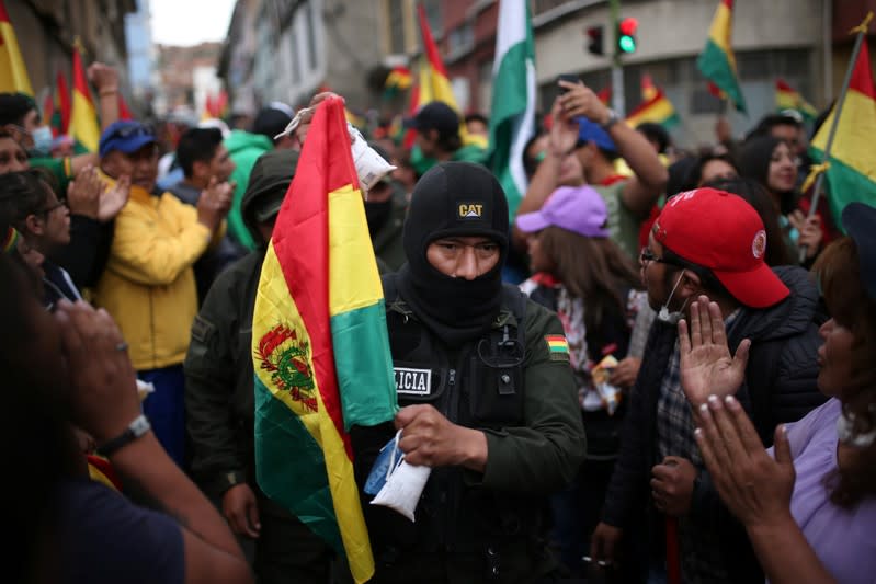 Protest against Bolivia's President Evo Morales in La Paz