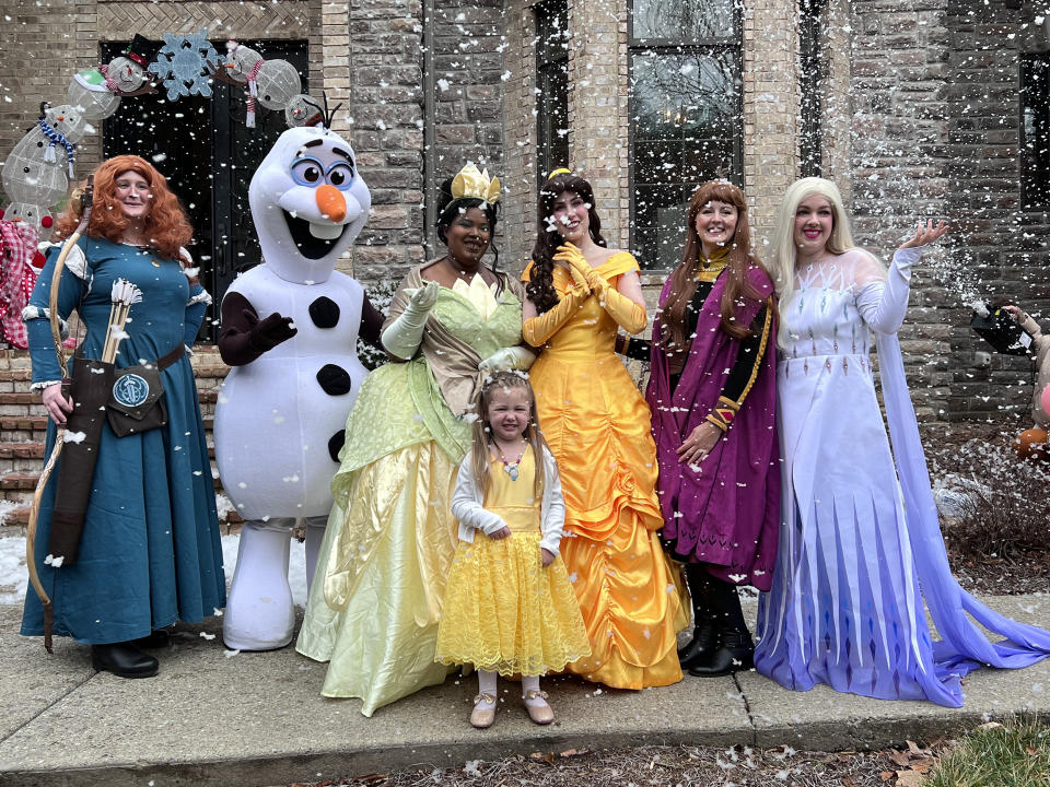 Adalyn McGuire, who has terminal cancer, was treated to a Disney princess party ahead of her fourth birthday.  (Courtesy Tanya Sturm)