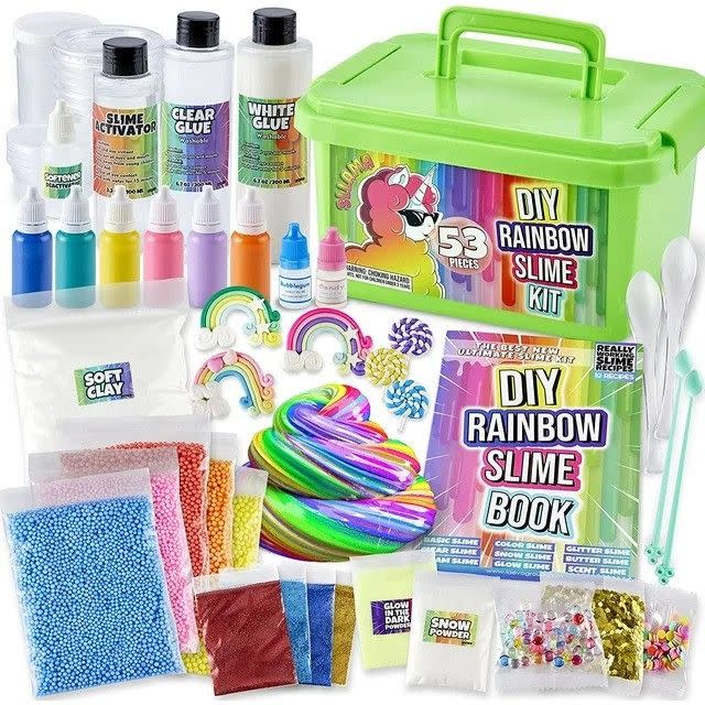 <p><a href="https://go.redirectingat.com?id=74968X1596630&url=https%3A%2F%2Fwww.walmart.com%2Fip%2FLaevo-Rainbow-Slime-Kit-for-Girls-and-Boys-DIY-Slime-Making-Kit-Cloud-Slime-Kit-DIY-Slime-Kit-for-Kids%2F630920117&sref=https%3A%2F%2Fwww.redbookmag.com%2Flife%2Ffriends-family%2Fg46583785%2Fvalentines-day-gifts-for-kids%2F" rel="nofollow noopener" target="_blank" data-ylk="slk:Shop Now;elm:context_link;itc:0;sec:content-canvas" class="link rapid-noclick-resp">Shop Now</a></p><p>Rainbow Slime Kit</p><p>walmart.com</p><p>$26.99</p>