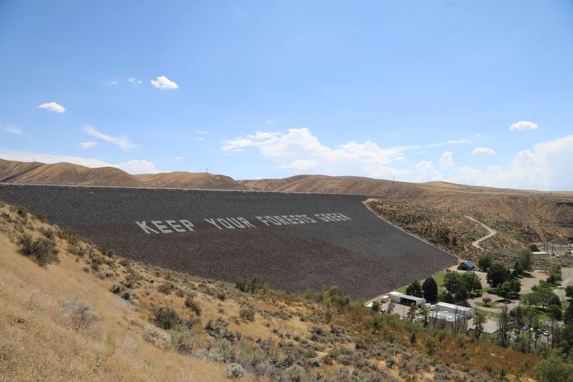 Lucky Peak Dam is located on the Boise River about 10 miles southeast of the city of Boise.