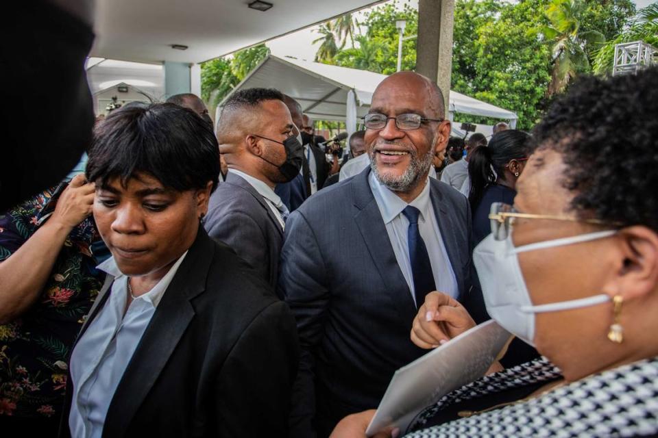 Ariel Henry, the new prime minister of Haiti, arrives at a ceremony at the Prime Minister’s Office on July 20, 2021, in Port-au-Prince, Haiti. Henry takes power from former interim Prime Minister Claude Joseph, who took control of Haiti’s government right after the assassination of President Jovenel Moïse on July 7. The new government is intended to keep stability as the country undergoes a social and political crisis.