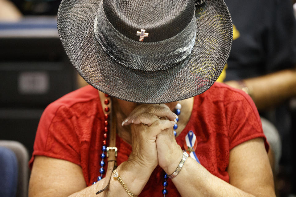 Trump supporter prays