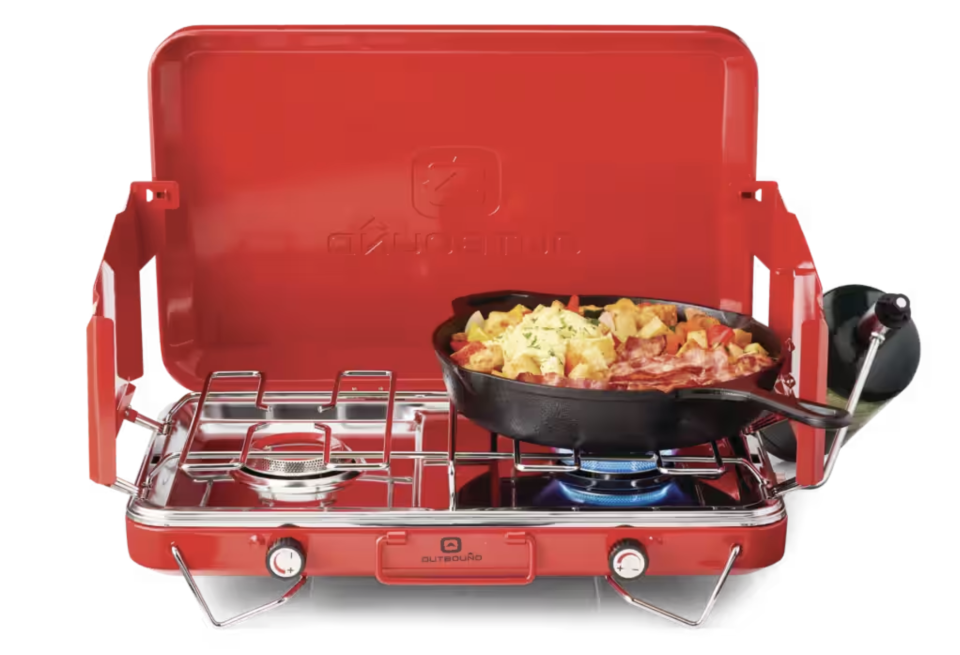 Outbound Deluxe Double-Burner 10,000 BTUs Camp Stove (photo via Canadian Tire)