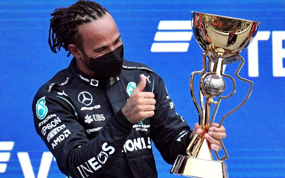 Russian GP: Lewis Hamilton wins 100th F1 race as devastated Lando Norris sees victory slip away - AFP