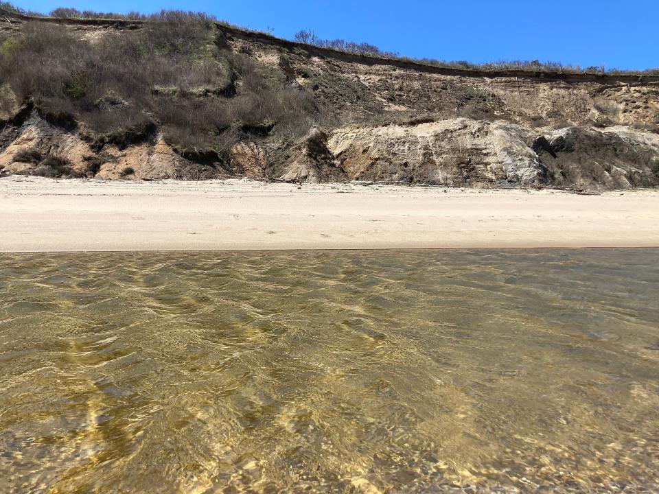 Tide pool and cliffs south of Coast Guard Beach in Truro.