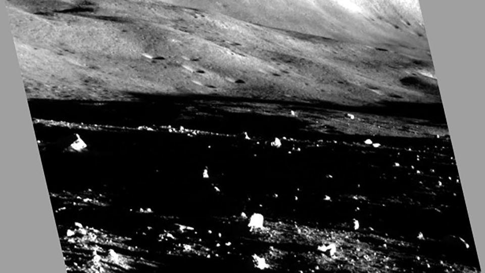 This moody scene was the last image taken by the SLIM lander before entering lunar night in late January. - JAXA