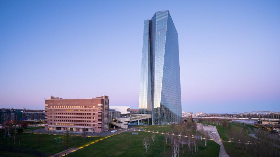 Die Zentrale der Europäischen Zentralbank (EZB) in Frankfurt am Main.