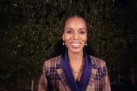 <p>Kerry Washington made an appearance in the televised proceedings, wearing a checked suit by designer Autumn Adeigbo. </p>