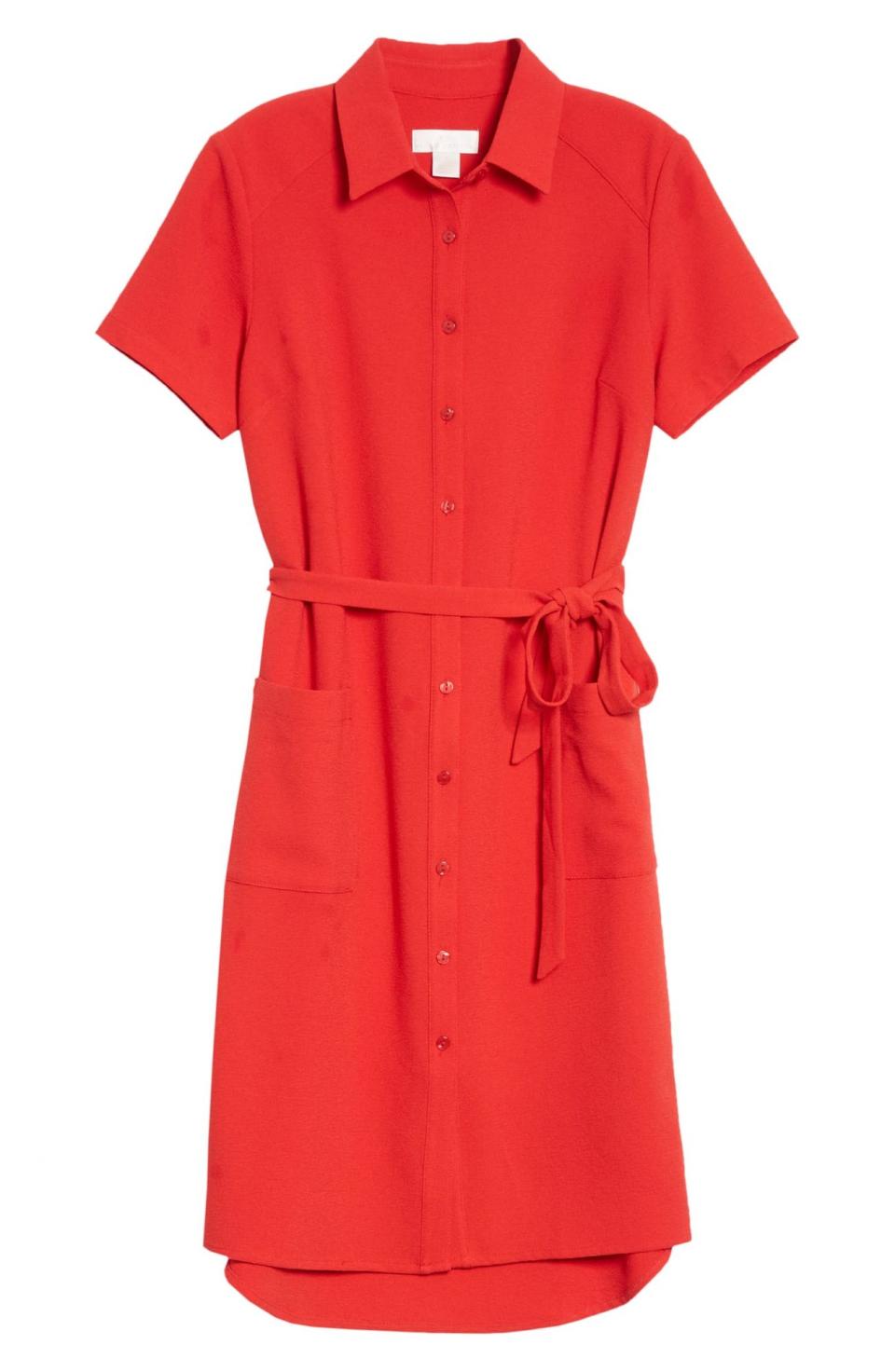 Rachel Parcell Everyday Shirtdress in Red Barbados