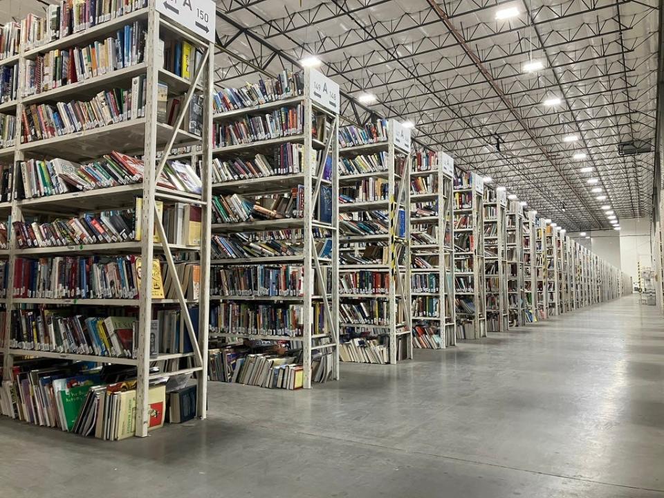 Online book retailer Thriftbooks can store up to three million books in its Phoenix warehouse. Pictured on Oct. 20, 2023.