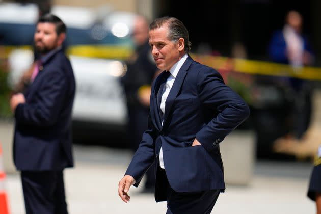 President Joe Biden’s son Hunter Biden leaves court in July.