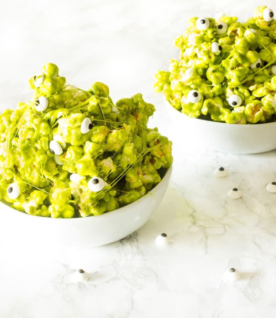 Slime Popcorn with Candy Eyeballs