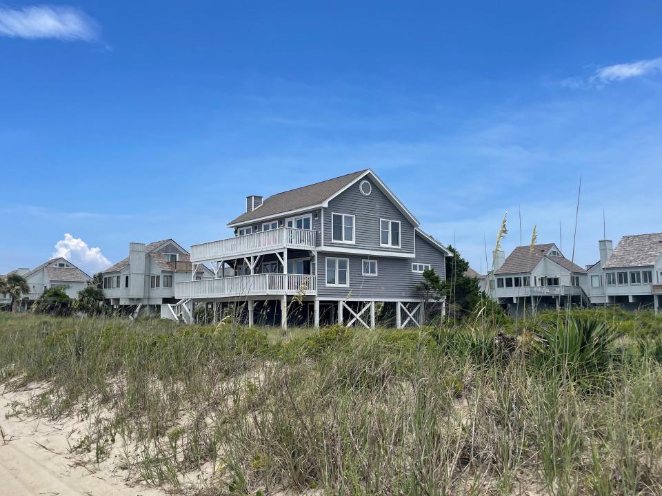 A home on Bald Head Island as seen from the road. The 2020 U.S. Census estimated that the median annual household income on the island is $116,000. Median annual household income in the state of North Carolina was an estimated $56,642.
