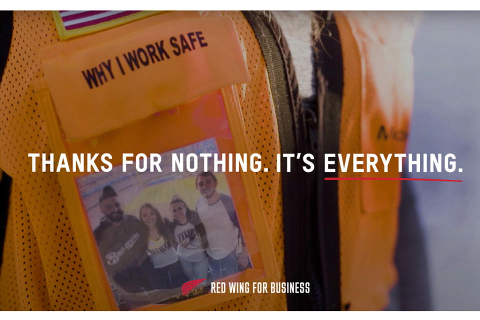 Red Wing Shoe Co. celebrates safety professionals in its “Thanks for Nothing” campaign. - Credit: Courtesy of Red Wing Shoe Co.