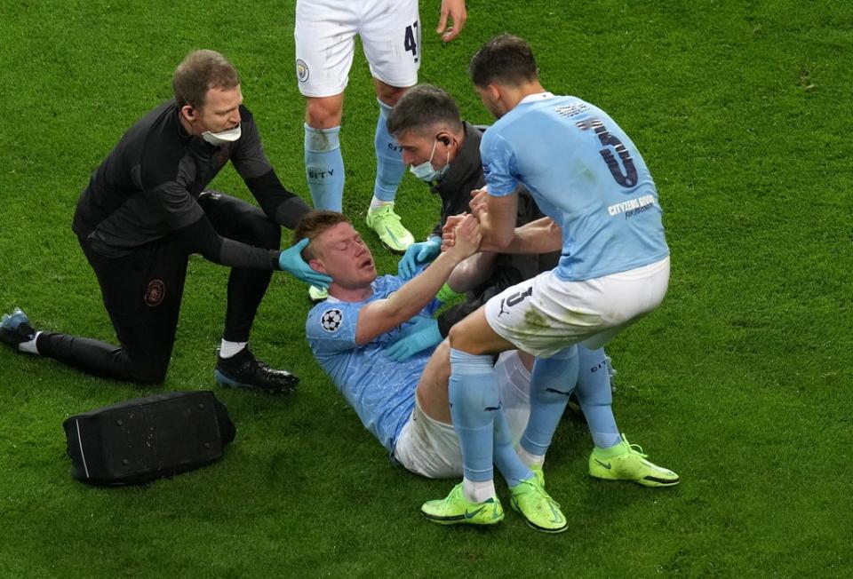 De Bruyne had to be substituted in the second-half  (PA Wire)