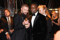 <p>Justin Timberlake and Sterling K. Brown enjoy NBC and USA Network’s post-Golden Globe Awards party in the Jean-Georges Restaurant at the Waldorf Astoria Beverly Hills. (Photo: Kevork Djansezian/NBC/NBCU Photo Bank via Getty Images) </p>