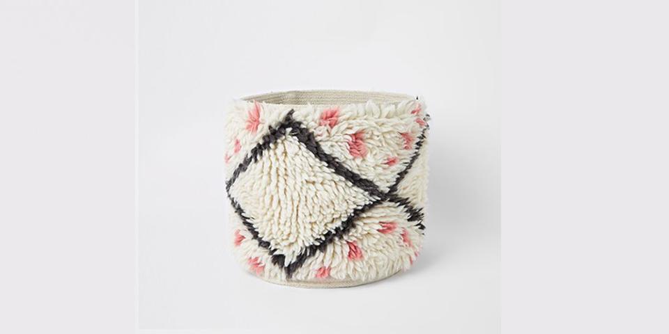 River Island homeware - Cream Wool Storage Basket, £30.00