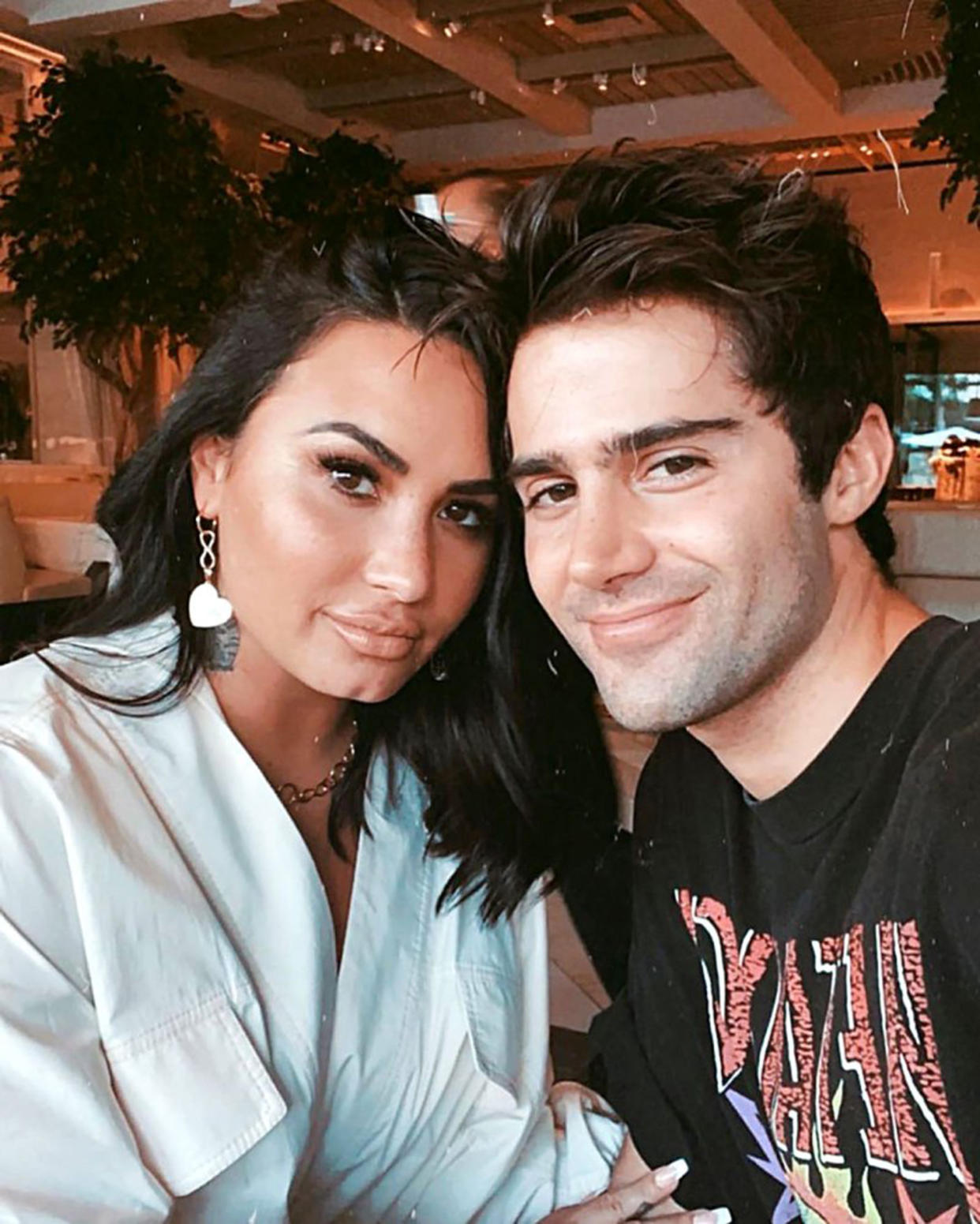 Demi Lovato and Max Ehrich pictured after their engagement announcement in July.  (Max Ehrich / Instagram)