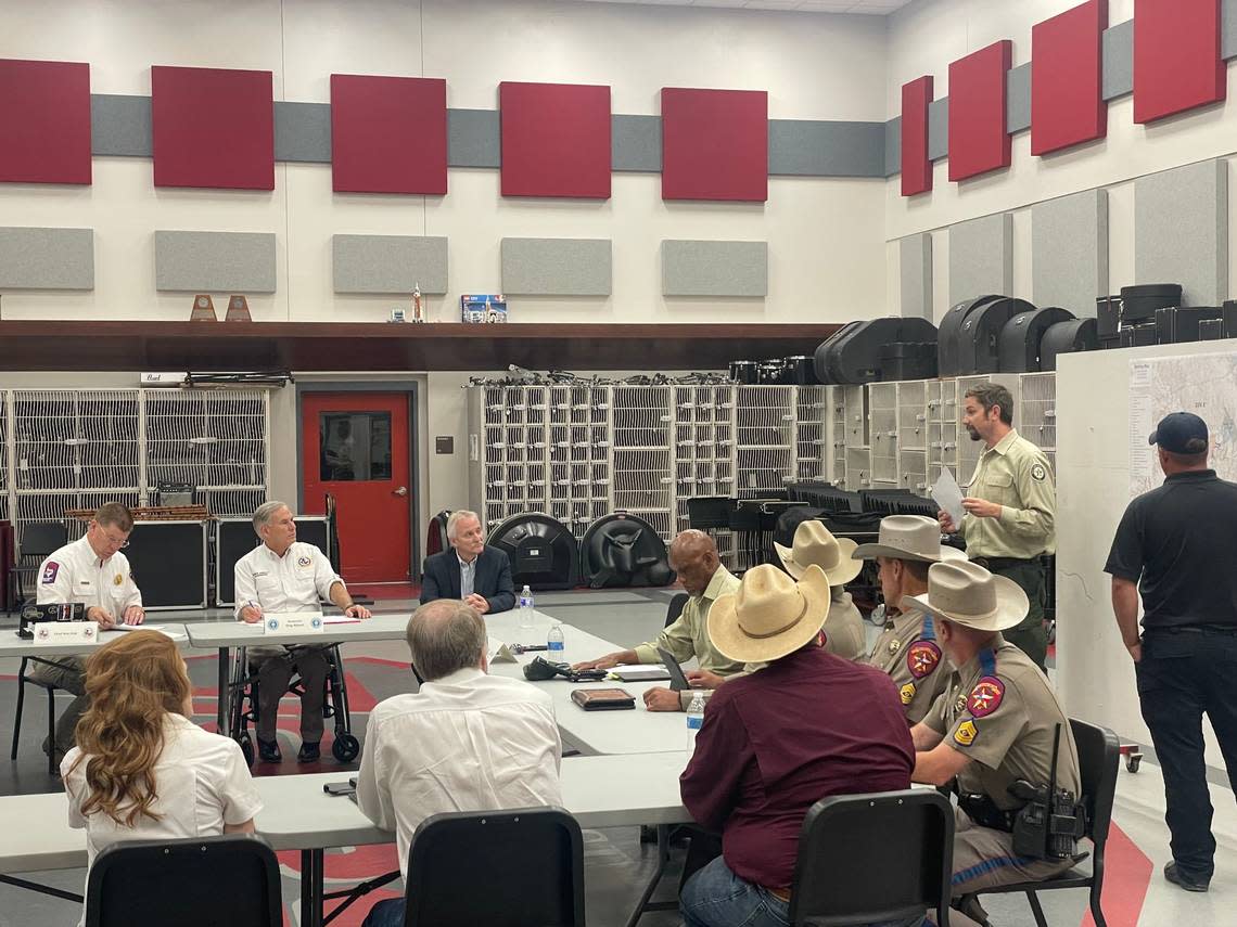Gov. Greg Abbott signed a disaster declaration Saturday, July 23, 2022, for Somervell County in response to the Chalk Mountain Fire near Glen Rose, the largest currently burning wildfire in the state, opening up more resources for fighting the fire and assisting with recovery.
