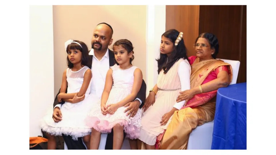 Davvid Levi with his family